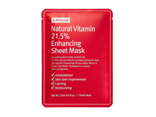 By Wishtrend Natural Vitamin 21,5 % Enhancing Sheet Mask, 21 g By Wishtrend Kasvonaamio