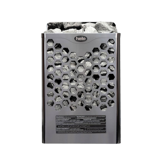 Helo Sähkökiuas Hanko 80 STJ, 8kW, 8-12m³, kiinteä ohjaus, kromi