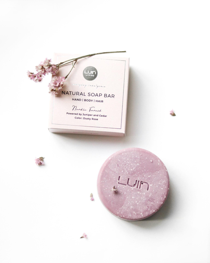Luin Living Natural Palasaippua, Nordic Forest, Dusty Rose