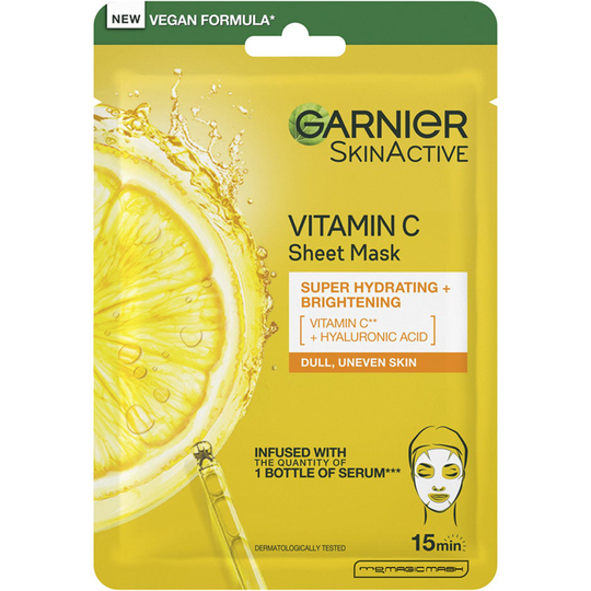 Skin Active Vitamin C Sheet Mask, 28 g Garnier Kasvonaamio