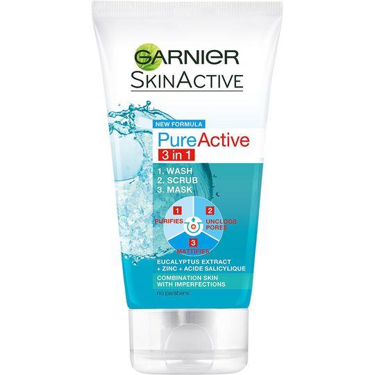 Pure Active 3 in 1 Wash Peeling & Mask, 150 ml Garnier Kuorinta