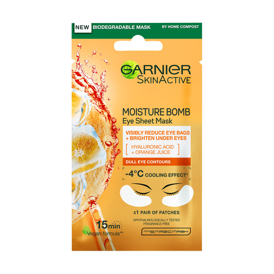 Skin Active Eye Tissue Mask Orange, Garnier Kasvonaamio