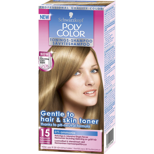Schwarzkopf Poly Color Toning Shampoo, 15 - Mediumblonde, Schwarzkopf Hiussävytteet