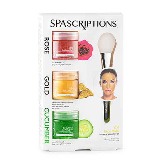 Gold, Rose & Cucumber Gel Masks, 150 ml Spascriptions Kasvonaamio