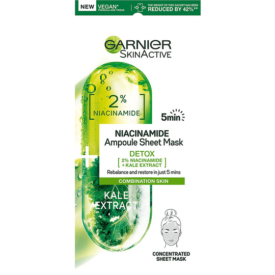 Niacinamide Ampoule Sheet Mask, 15 g Garnier Kasvonaamio